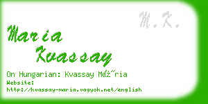 maria kvassay business card